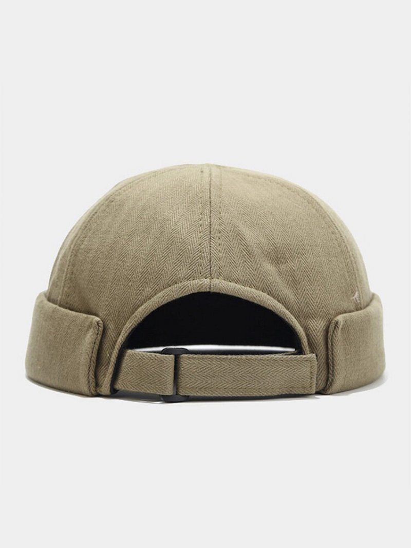 Unisex Bavlna Jednofarebná Rybia Kosť Prúžky Kupoly Osobnosť Čiapka Bez Okrajov Landlord Sailor Hat Skull Cap