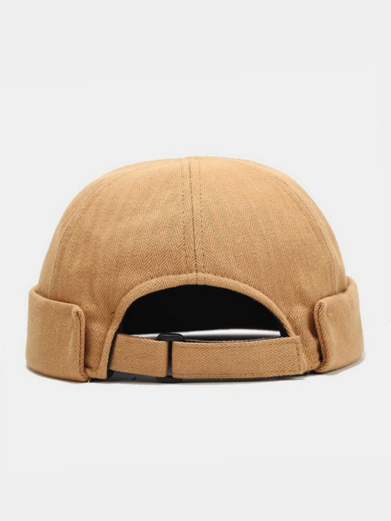 Unisex Bavlna Jednofarebná Rybia Kosť Prúžky Kupoly Osobnosť Čiapka Bez Okrajov Landlord Sailor Hat Skull Cap