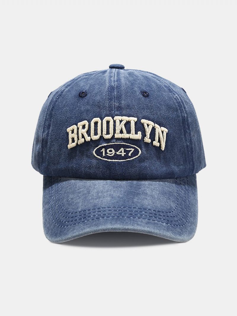 Unisex Bavlna Vonkajšie Ležérne Retro Prané Trojrozmerná Baseballová Čiapka Alphabet Peaked Cap