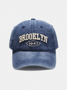 Unisex Bavlna Vonkajšie Ležérne Retro Prané Trojrozmerná Baseballová Čiapka Alphabet Peaked Cap