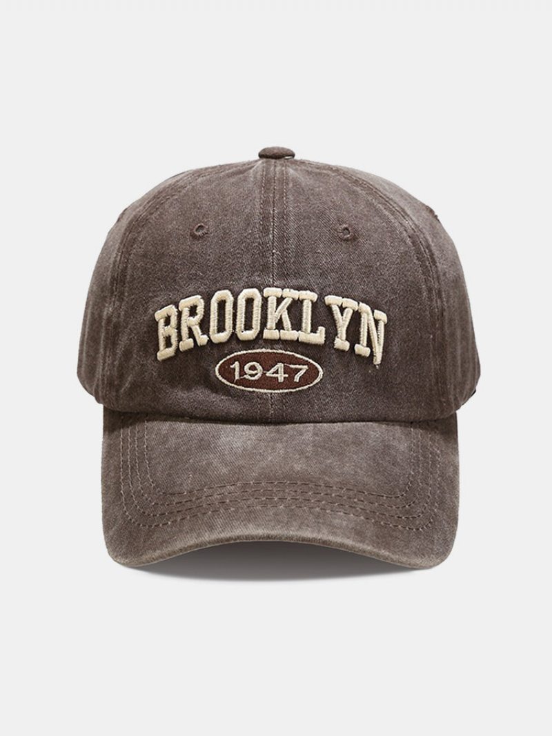 Unisex Bavlna Vonkajšie Ležérne Retro Prané Trojrozmerná Baseballová Čiapka Alphabet Peaked Cap