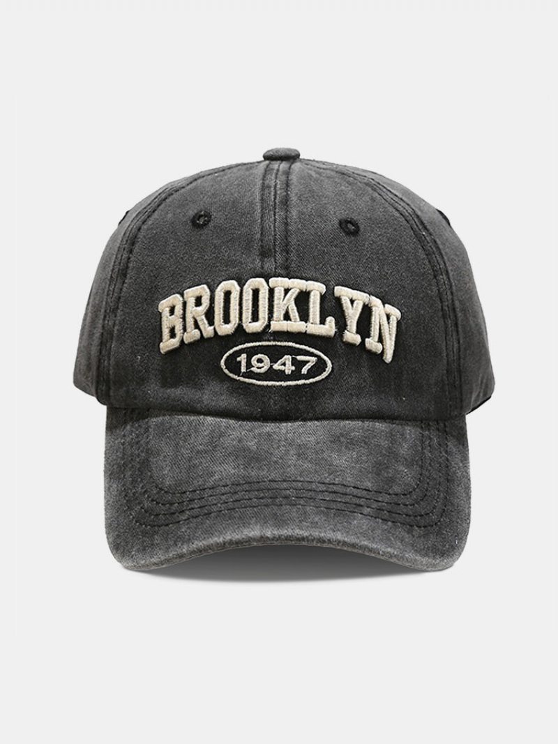 Unisex Bavlna Vonkajšie Ležérne Retro Prané Trojrozmerná Baseballová Čiapka Alphabet Peaked Cap