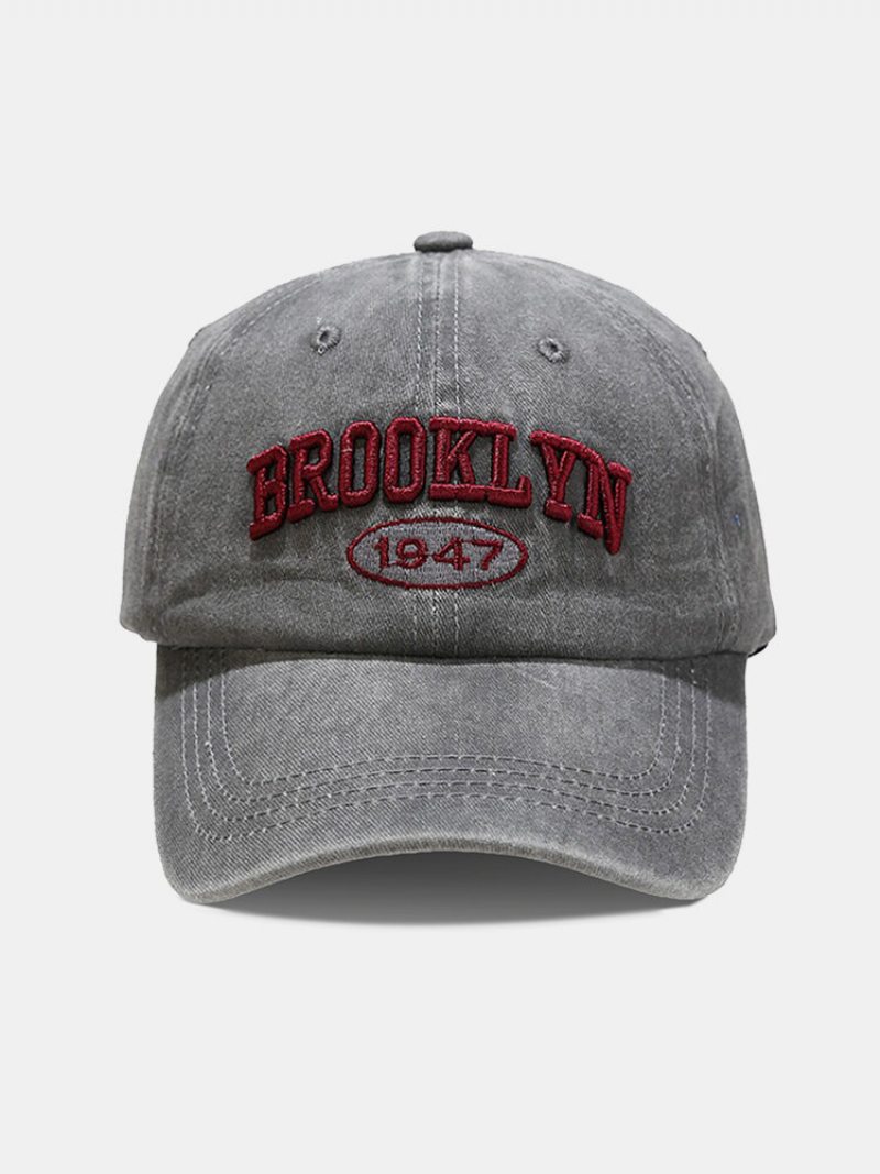 Unisex Bavlna Vonkajšie Ležérne Retro Prané Trojrozmerná Baseballová Čiapka Alphabet Peaked Cap