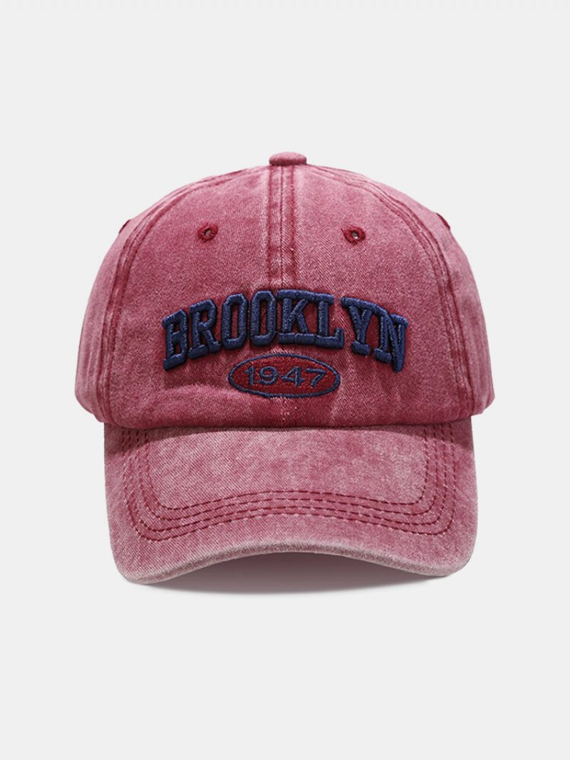 Unisex Bavlna Vonkajšie Ležérne Retro Prané Trojrozmerná Baseballová Čiapka Alphabet Peaked Cap