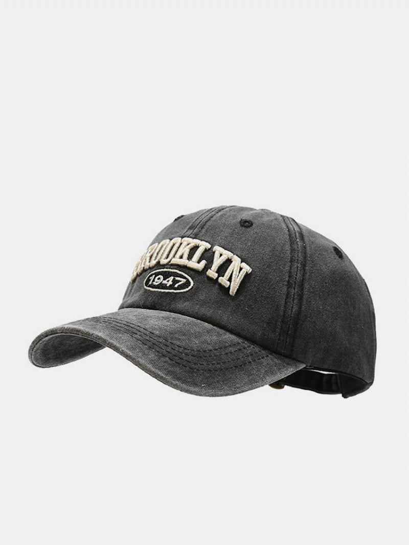 Unisex Bavlna Vonkajšie Ležérne Retro Prané Trojrozmerná Baseballová Čiapka Alphabet Peaked Cap