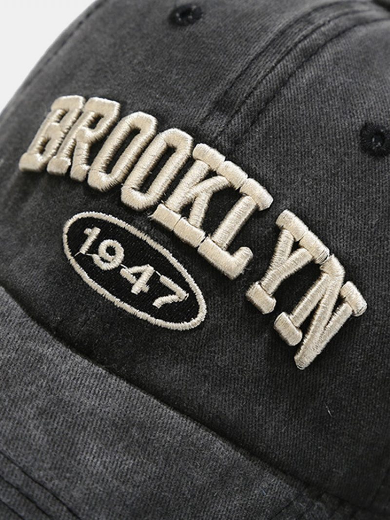 Unisex Bavlna Vonkajšie Ležérne Retro Prané Trojrozmerná Baseballová Čiapka Alphabet Peaked Cap