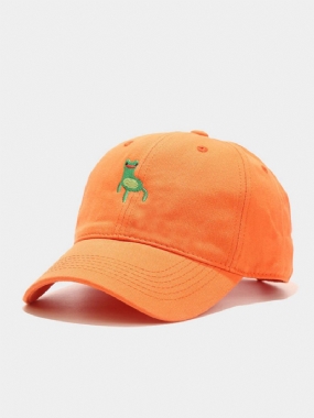 Unisex Bavlna Vyšívanie Kreslená Žaba Neformálne Vonkajší Slnečník Poľovníctvo Žiarivý Oranžový Bezpečnostný Baseballový Klobúk