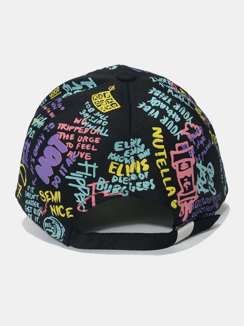 Unisex Bavlnená Prekryvná Vrstva S Geometrickým Písmom S Graffiti Potlačou Univerzálna Baseballová Čiapka Sunshade