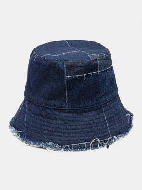 Unisex Denim Zúfalý Rozstrapkaný Okraj Vintage Neformálne Slnečník Skladacie Ploché Klobúky