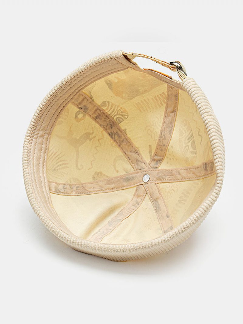 Unisex Manšestrová Kreslená Zvieracia Tlač Vintage Teplo Čiapka Bez Okrajov Landlord Cap Skull Cap