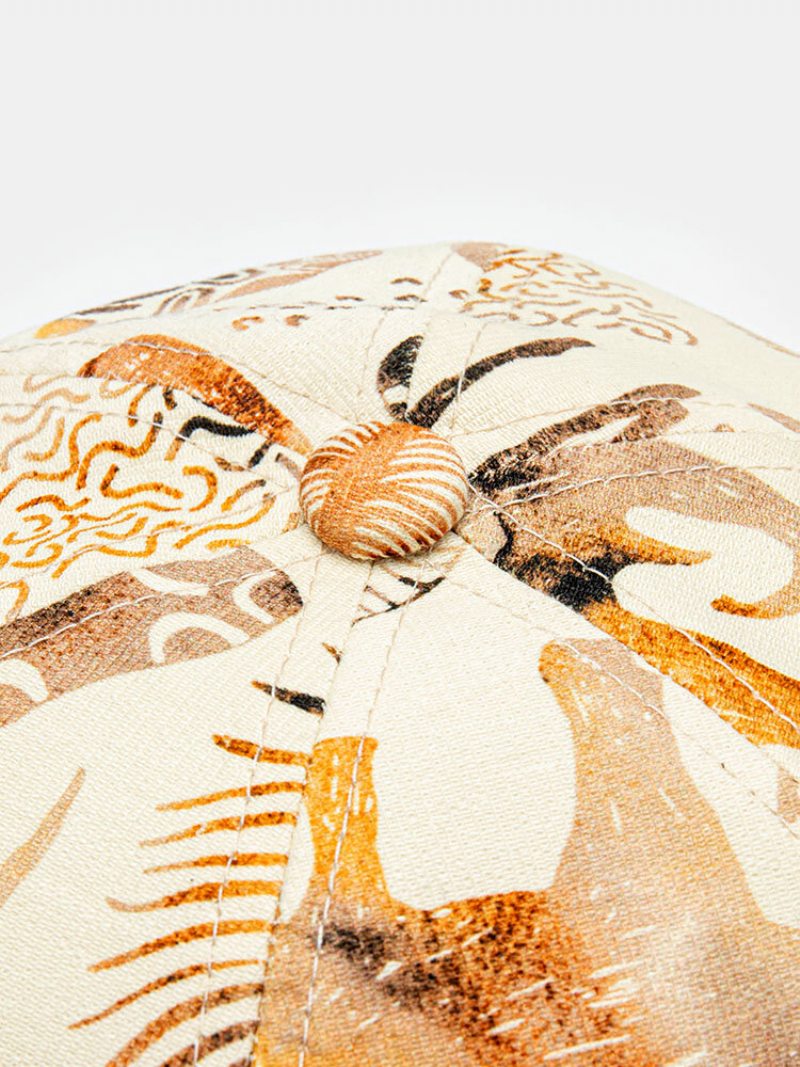 Unisex Manšestrová Kreslená Zvieracia Tlač Vintage Teplo Čiapka Bez Okrajov Landlord Cap Skull Cap