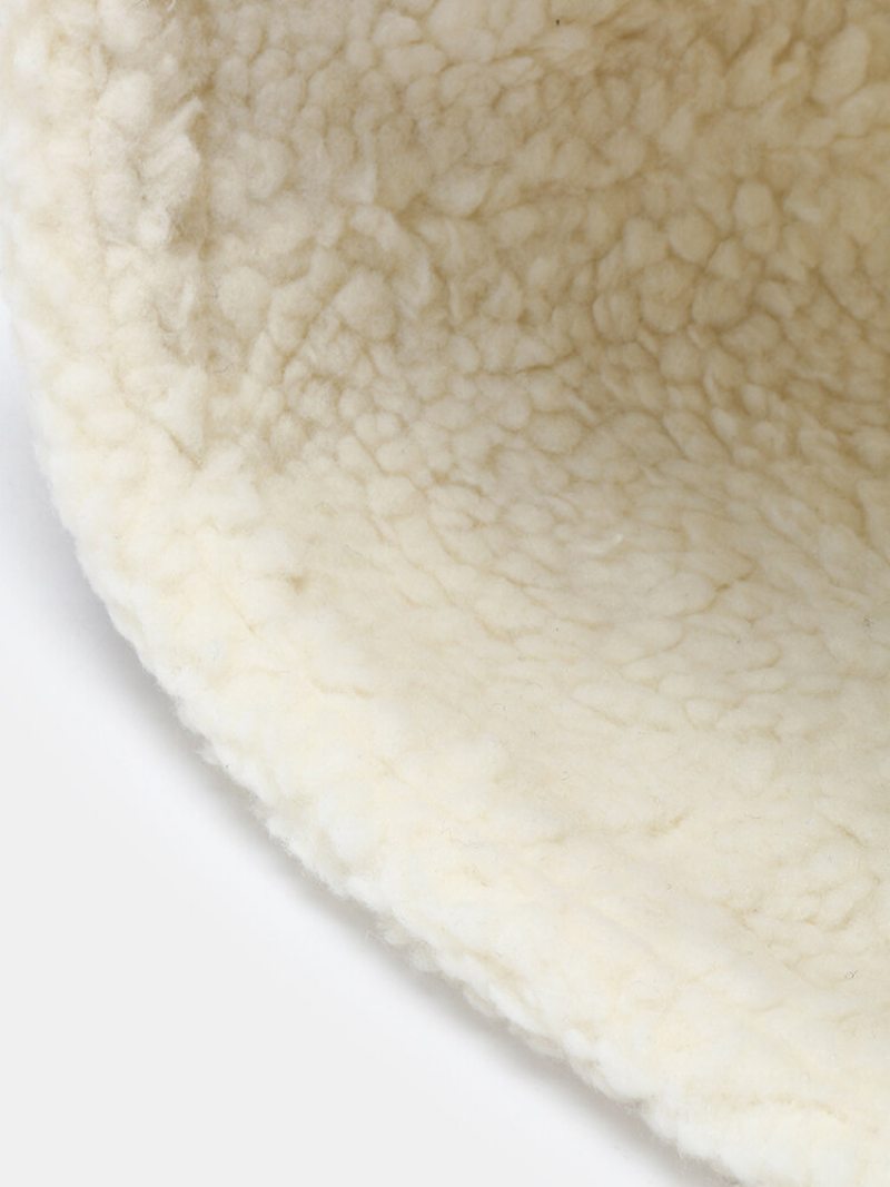 Unisex Polyester Bavlna Plus Fleece Zahustený Kontrastné Farby Nepravidelný Patchwork Univerzálna Čiapka Teplá Bucket