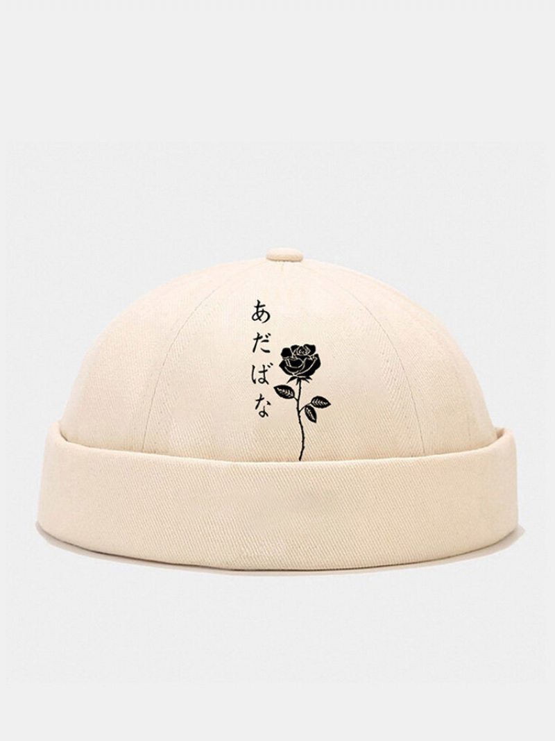 Unisex Polyester Bavlna Rose S Japonským Vzorom Univerzálna Čiapka Bez Okrajov Landlord Cap Skull Cap