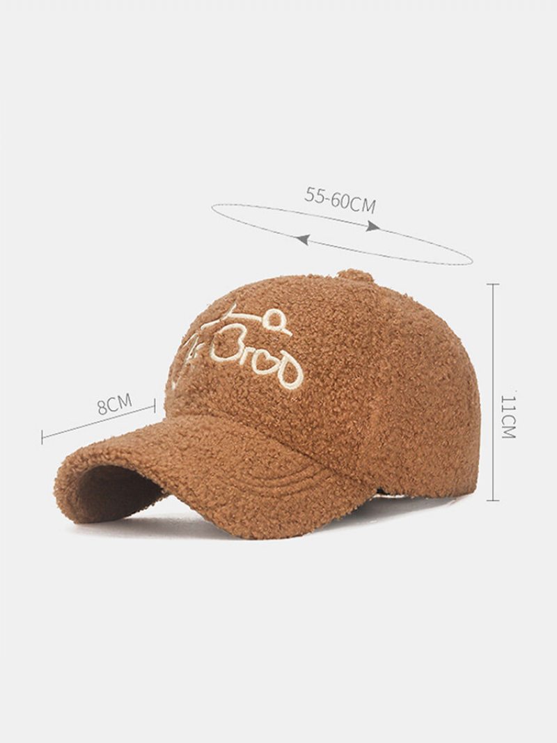 Unisex Teddy Velvet Love Letter Výšivka Outdoor All-match Teplá Baseballová Čiapka