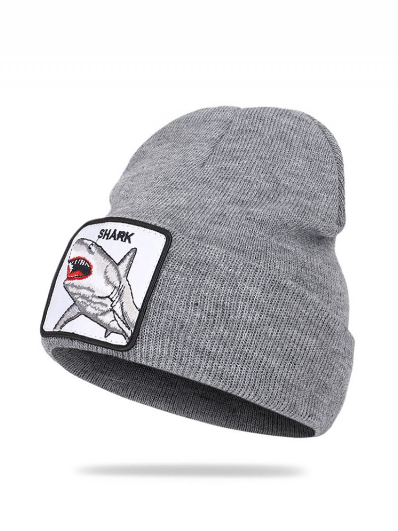 Vlnená Čiapka So Zvieracím Vzorom Pletená Skull Cap Beanie