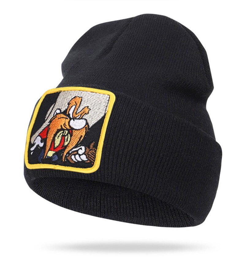 Vlnená Čiapka So Zvieracím Vzorom Pletená Skull Cap Beanie