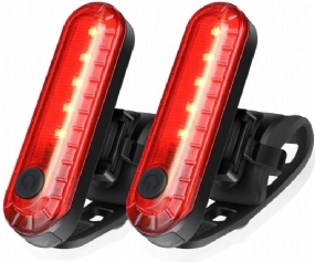 2pcs Usb Dobíjacie Led Zadné Svetlo Na Bicykel Bezpečnostné Výstražné Na Na Horský Príslušenstvo K Bicyklu Na Športový