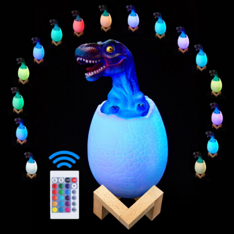 Creative Usb Print 3d Dinosaurus Nočná Svetelná Dekorácia 16 Farieb Led Lampa S Diaľkovým Ovládaním Darčeky Pre Deti