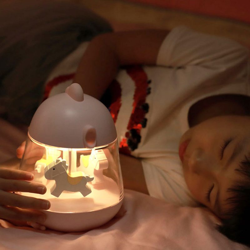 Detská Hmatateľná Lampa Pri Posteli Usb Kolotočové Hudobné Svetlo S Fantastickým Dizajnom Kura