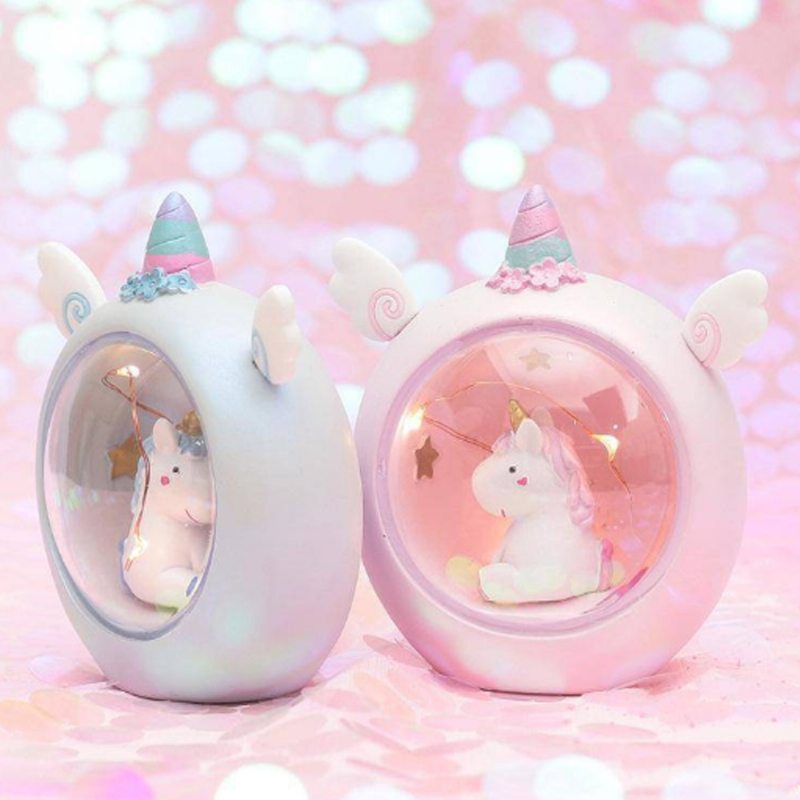 Fairy Unicorn Snow Globe Nočné Svetlo Pre Deti Dievčatá Vnučky Bábätká Darček K Narodeninám Pekná Kreatívna Led Jednorožec Krištáľová Guľová Lampa