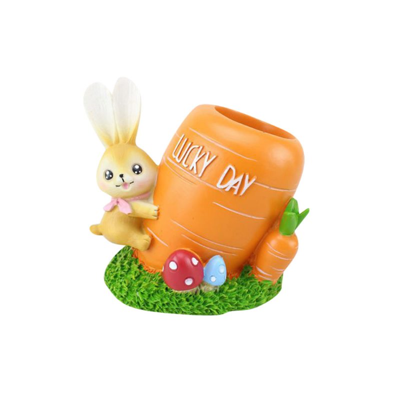 Malý Zajačik Dekorácia Živica Remeslá Bunny Bankovka Záchranný Hrniec Na Pero Nočná Lampa